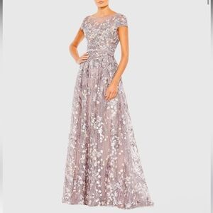 Mac Duggal 20405 Embellished Floral Cap Sleeve A Line Gown NWT Size 4